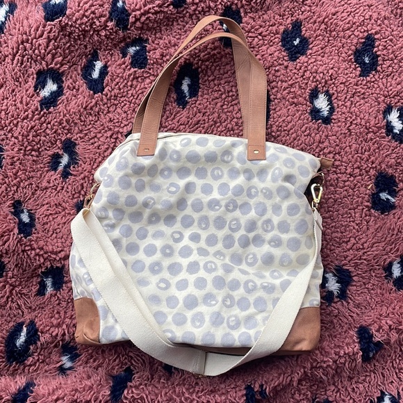 Merona Large Shoulder Bag - Cream with grey circles - Picture 6 of 6